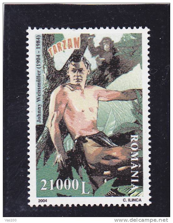 Johnny Weissmuller  Tarzan Cinema Film Acteur 2004 Stamps MNH Romania. - Unused Stamps