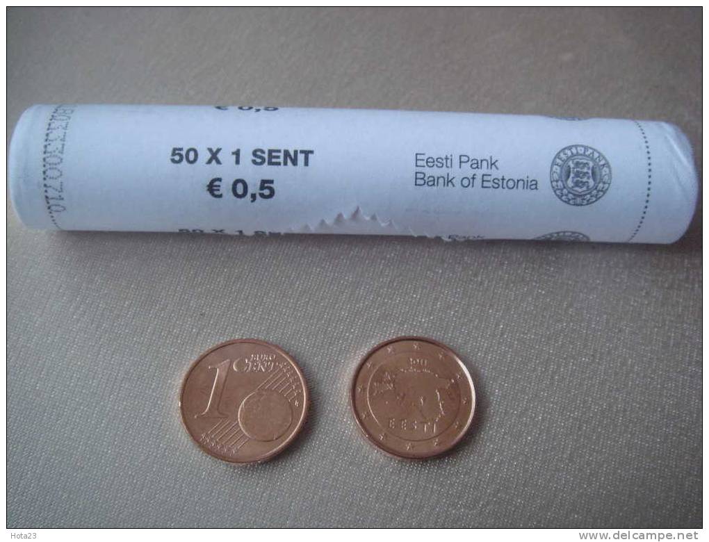 Estonia Estonian Euro 2011 - 1 Cent UNC Roll Of  50 Pieces - Estland