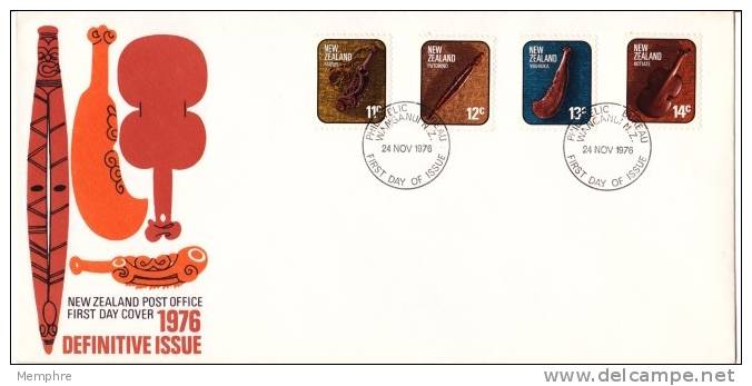 1976 Maori Artefacts  Definitives     FDC  Unddtressed - FDC