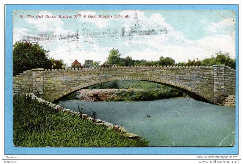 KANSAS  CITY  -  The  Oak  Street  Bridge, 50th  & Oak - 1906 -  ( Trace Pliure 2 Angles Droit ) - Autres & Non Classés