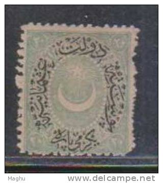 Turkey 1865  Mint Hinged  No Gum, 20p Green ???/ - Unused Stamps