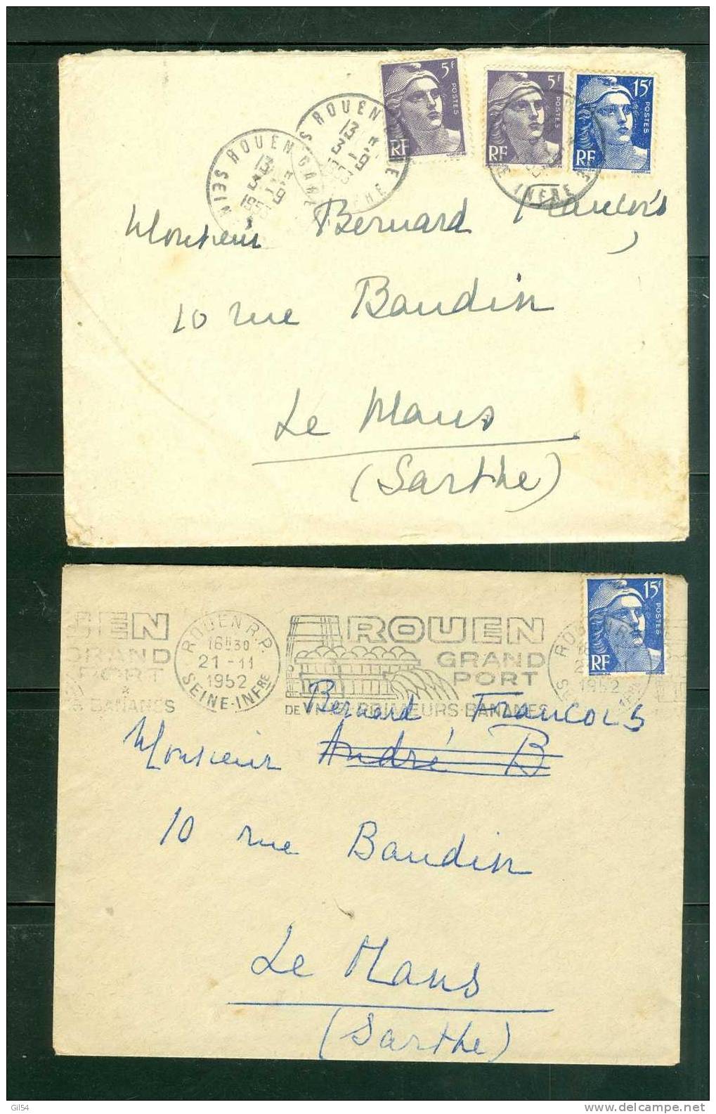 Lot De 10 Lettres ( Tous Scanné ) Periode Gandon - LR169 - 1945-54 Marianna Di Gandon