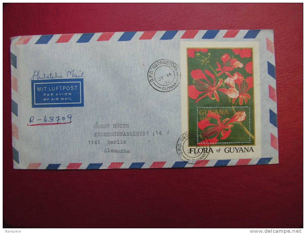 == Guyana , Cv.  Blockfrankatur  Orchids,  1992 Rear Offer - Guyana (1966-...)