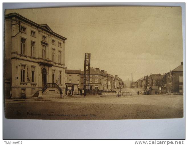 FARCIENNES - Maison Communale Et Rue Joseph Bolle - Nels Editeur : Alb. Henin, Farciennes - Farciennes