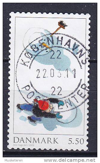 Denmark 2009 BRAND NEW 5.50 Kr Playing In The Snow Deluxe Cancel !! - Oblitérés