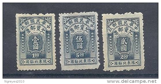 CHN0121 LOTE CHINA  NORD EAST  YVERT  Taxe 4/6 - 1912-1949 Republik