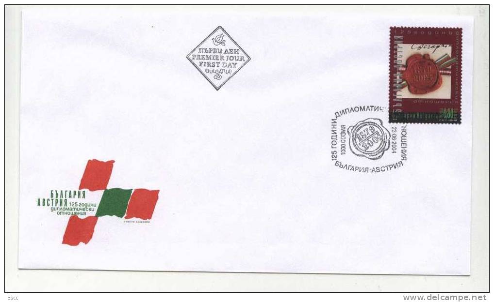 FDC 125th Anniv. Establishing Diplomatic Relation Bulgaria-Austria  2004  From Bulgaria - Lettres & Documents