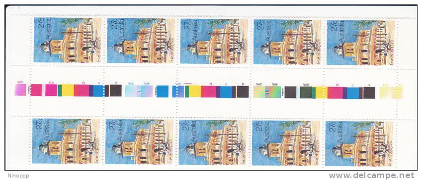 Australia-1982 Post Offices  27c Forbes Gutter Strip   MNH - Fogli Completi