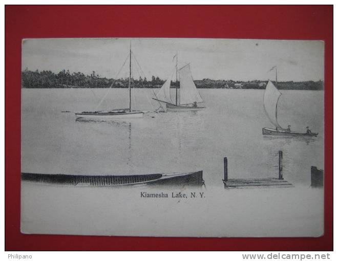 Kiamesha Lake NY  Sail Boats  Undivded Back ---====ref 156 - Catskills