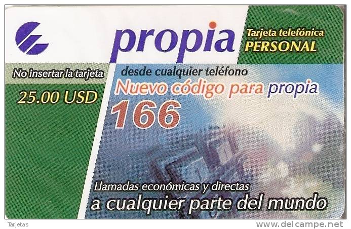 PRD-007 TARJETA DE CUBA PROPIA DE $25 NUEVO SERVICIO 166 (MUESTRA) NUEVA-MINT - Cuba