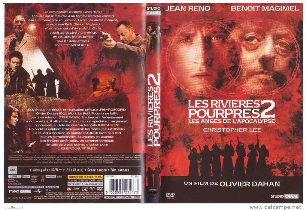 LES RIVIERES POURPRES 2 - LES ANGES DE L´APOCALYPSE - JEAN RENO - BENOIT MAGIMEL - DVD - THRILLER - ACTION - Action, Aventure