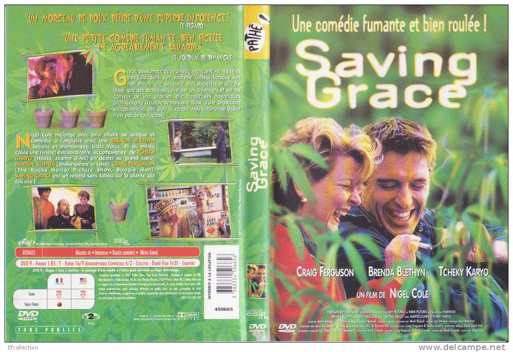 SAVING GRACE - UNE COMEDIE FUMANTE ET BIEN ROULEE - AFFAIRE DE DROGUE CULTURE DE MARIJUANA -  DVD - COMEDIE - Commedia