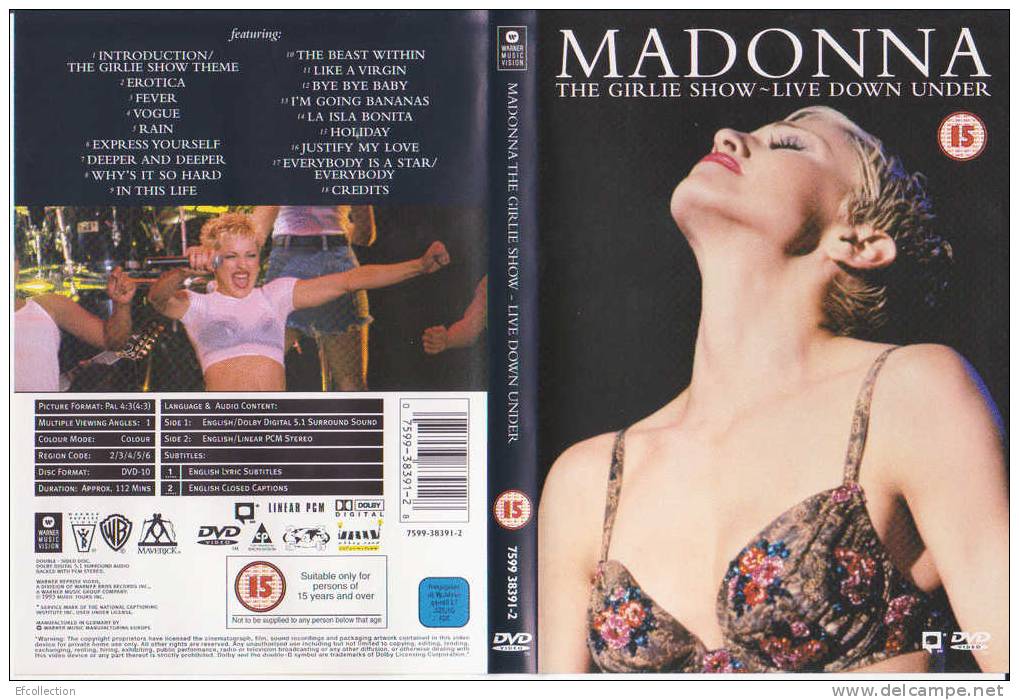 MADONNA - THE GIRLIE SHOW - LIVE DOWN UNDER - DVD - MUSICAL - CONCERT - Concert Et Musique