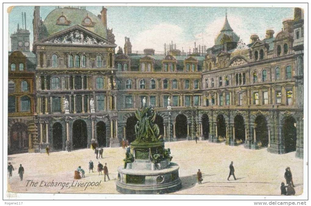 The Exchange, Liverpool, 1913 Postcard - Liverpool