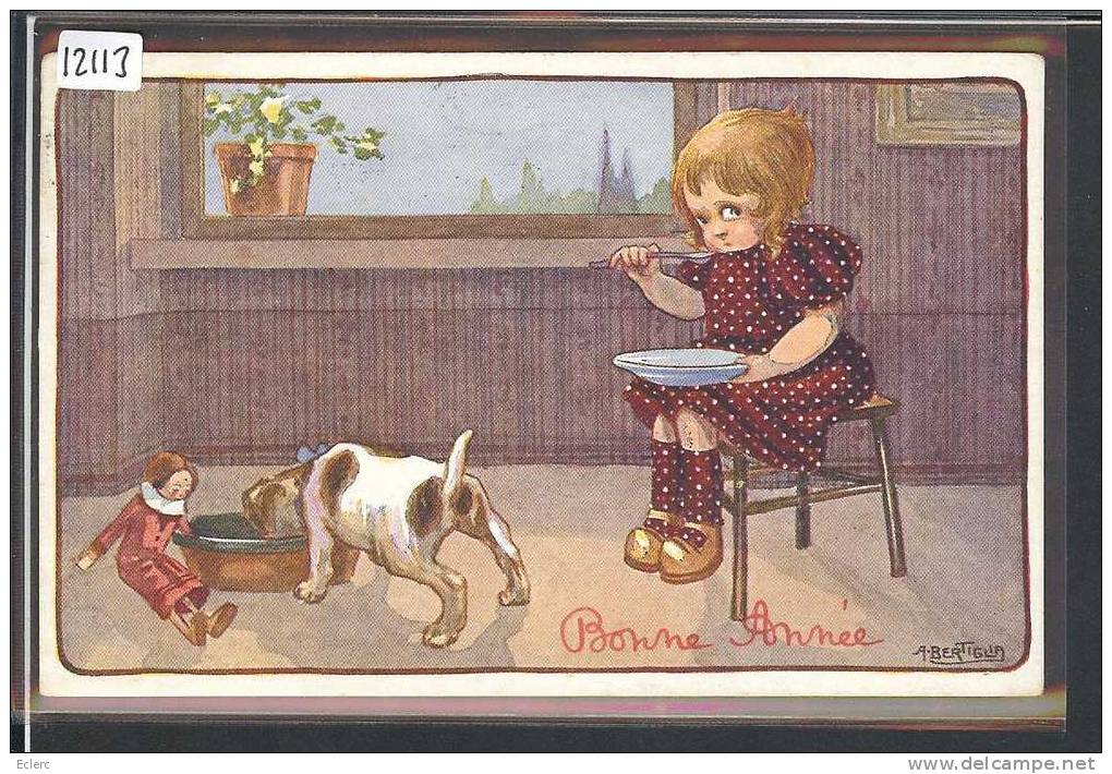 BONNE ANNEE - ENFANT - CHIEN - PAR BERTIGLIA  - TB - Bertiglia, A.