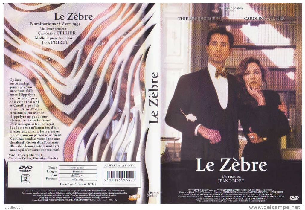 LE ZEBRE - UN FILM DE JEAN POIRET - THIERRY LHERMITTE - CAROLINE CELLIER - DVD - COMEDIE - Comédie