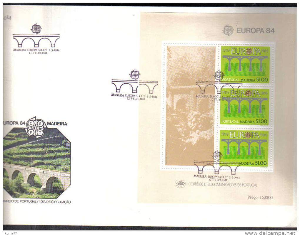 VER1104 - MADEIRA EUROPA 1984, Il Foglietto N. 5 Su FDC Non Viaggiata. - Madeira