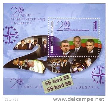 2011 , 20th Anniversary Of Atlantic Club  S/S- MNH  BULGARIA / BULGARIEN - OTAN