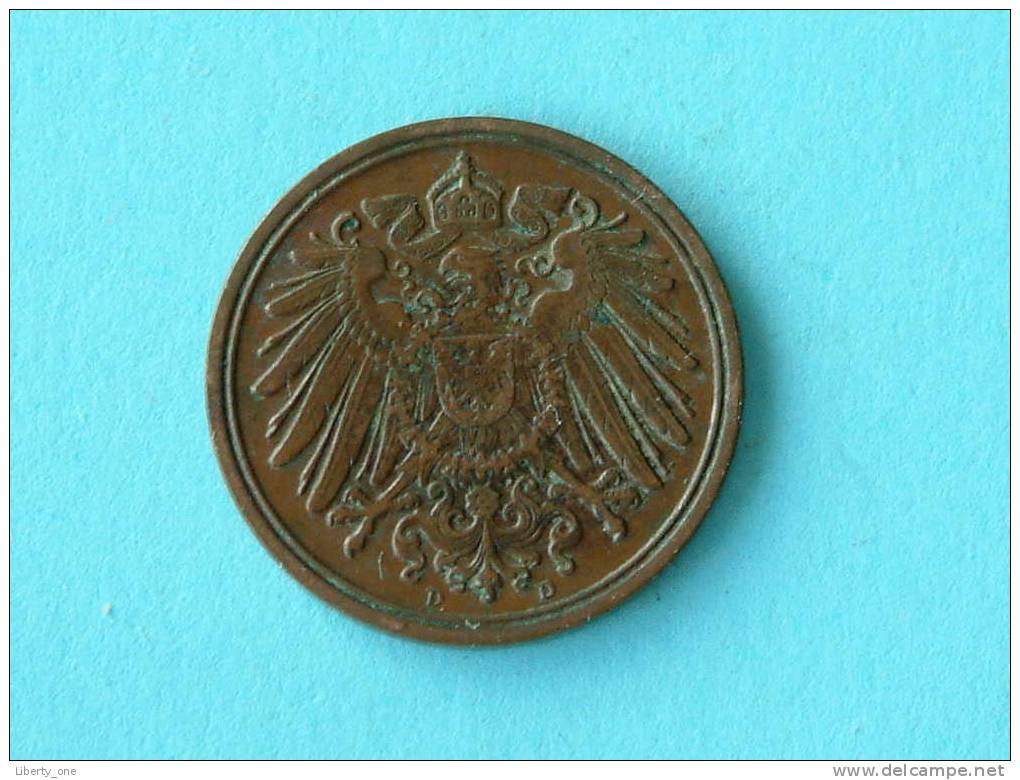 1908 D - 1 PFENNIG / KM 10 ( For Grade, Please See Photo ) ! - 1 Pfennig