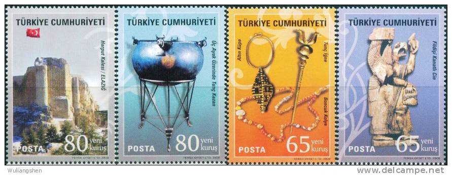 TR0022 Turkey  2008 Cultural Buildings Statue 4v MNH - Ongebruikt