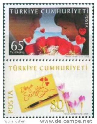 TR0023 Turkey  2008 Valentine´s Day 2v MNH - Unused Stamps
