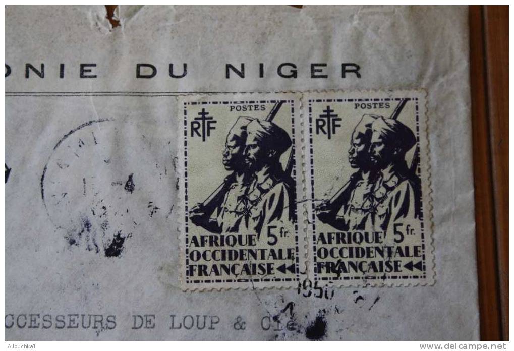 NIGER AFRIQUE OCCIDENTALE FRANCAISE LETTRE  AVEC TIMBRES AOF  PAR AVION AIR MAIL   > > P/ LYON - Covers & Documents