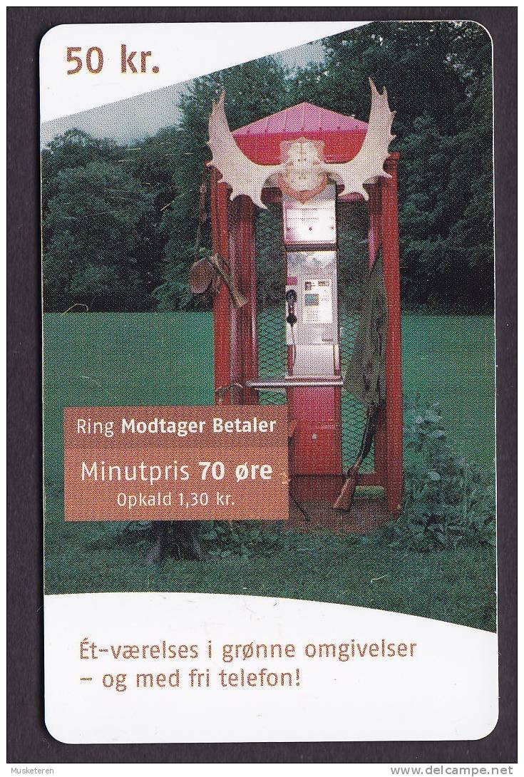 Denmark Phonecard Phonebooth Ét-værelses I Grønne Omgivelser - Og Med Fri Telefon 50 Kr Tele Danmark Used 2004 (2 Scans) - Denmark