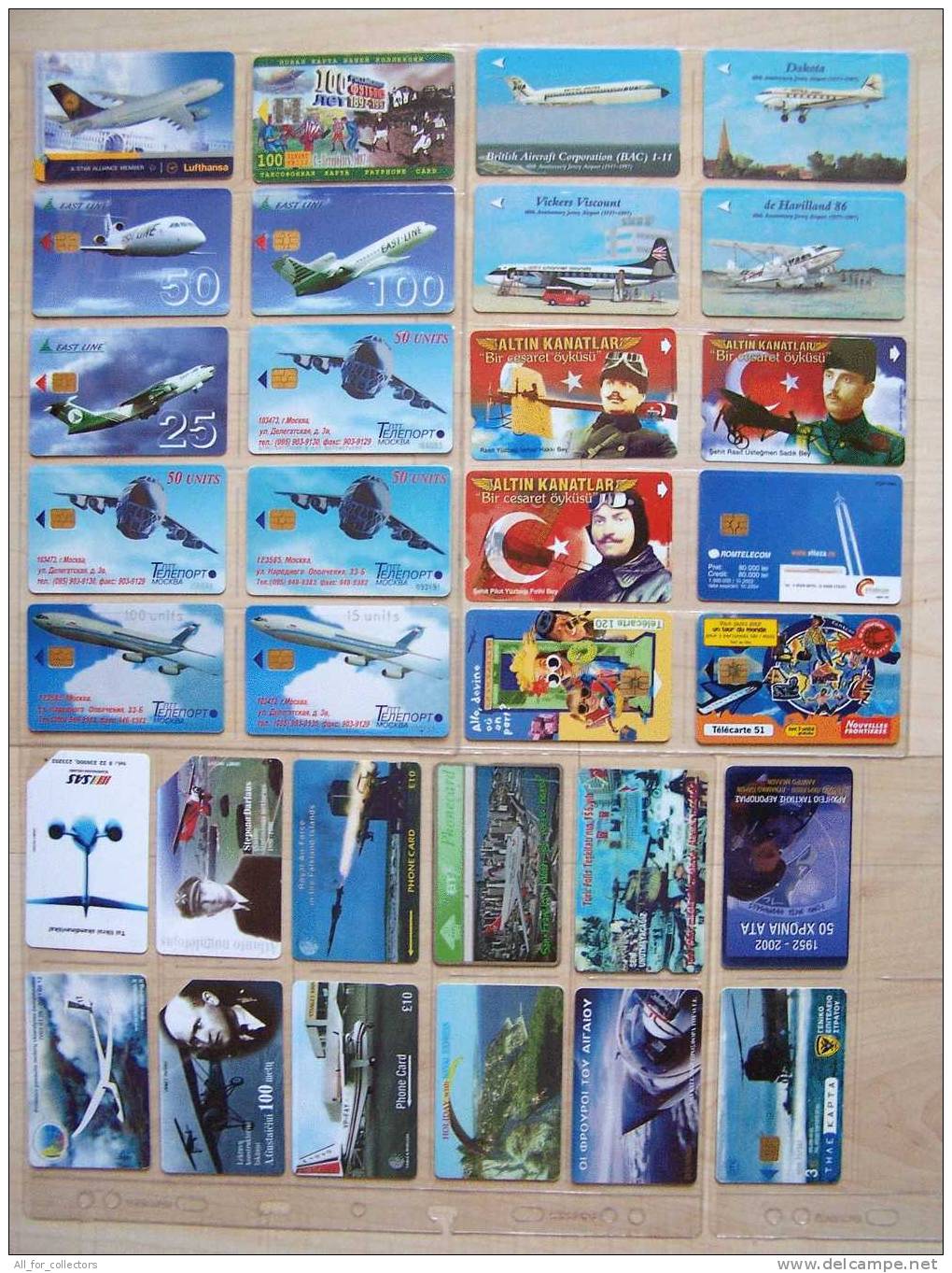 Nice COLLECTION Of 32 Different PLANES Cards Cartes Karten. Plan Flugzeug Airplanes Airships Helicopter - Collections