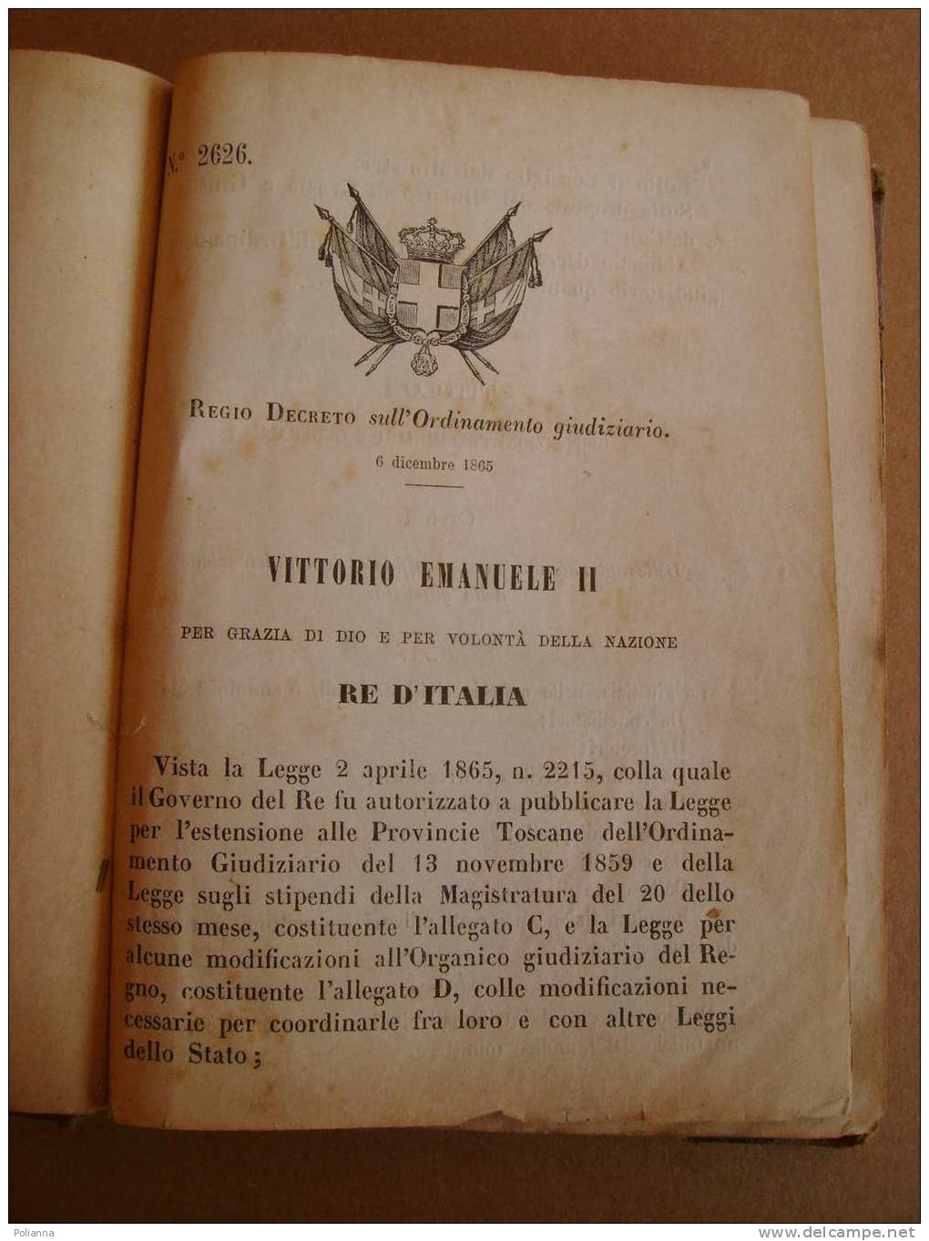 PAD/14 Regio Decreto Sull´Ordinamento Giudiziario - Vittorio Emanuele II Stamperia Reale 1800 - Recht Und Wirtschaft