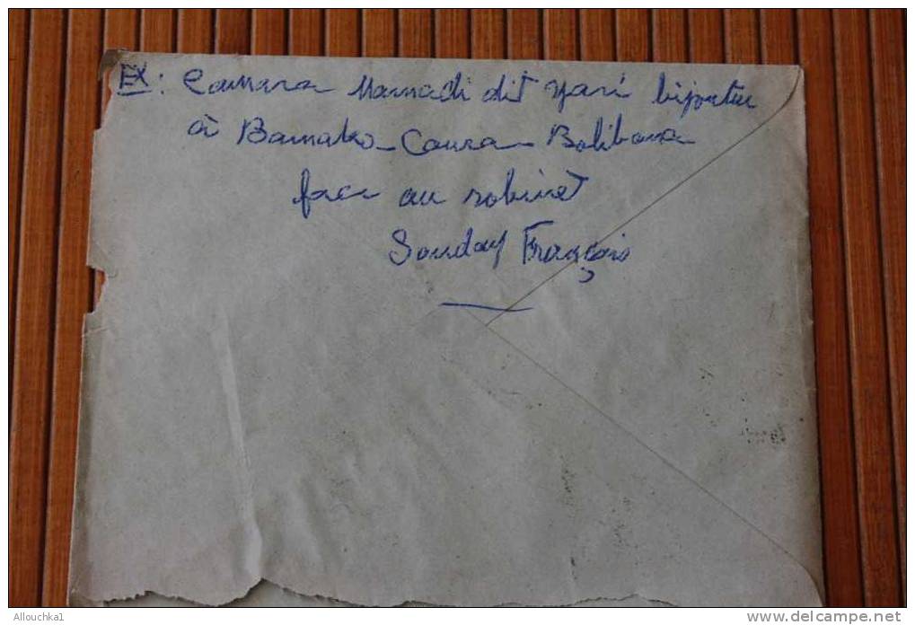 BAMAKO RP  SOUDAN AFRIQUE OCCIDENTALE FRANCAISE LETTRE>TIMBRE 1955  PAR AVION AIR MAIL   > > P/ LYON - Sonstige & Ohne Zuordnung