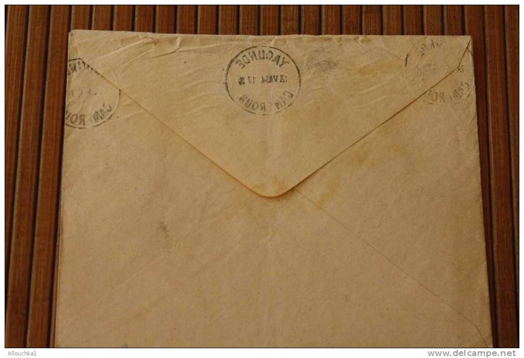 YAOUNDé   CAMEROUN  .AFRIQUE  FRANCAISE LETTRE>TIMBRE 1954  PAR AVION AIR MAIL   > > P/ LYON - Cartas & Documentos