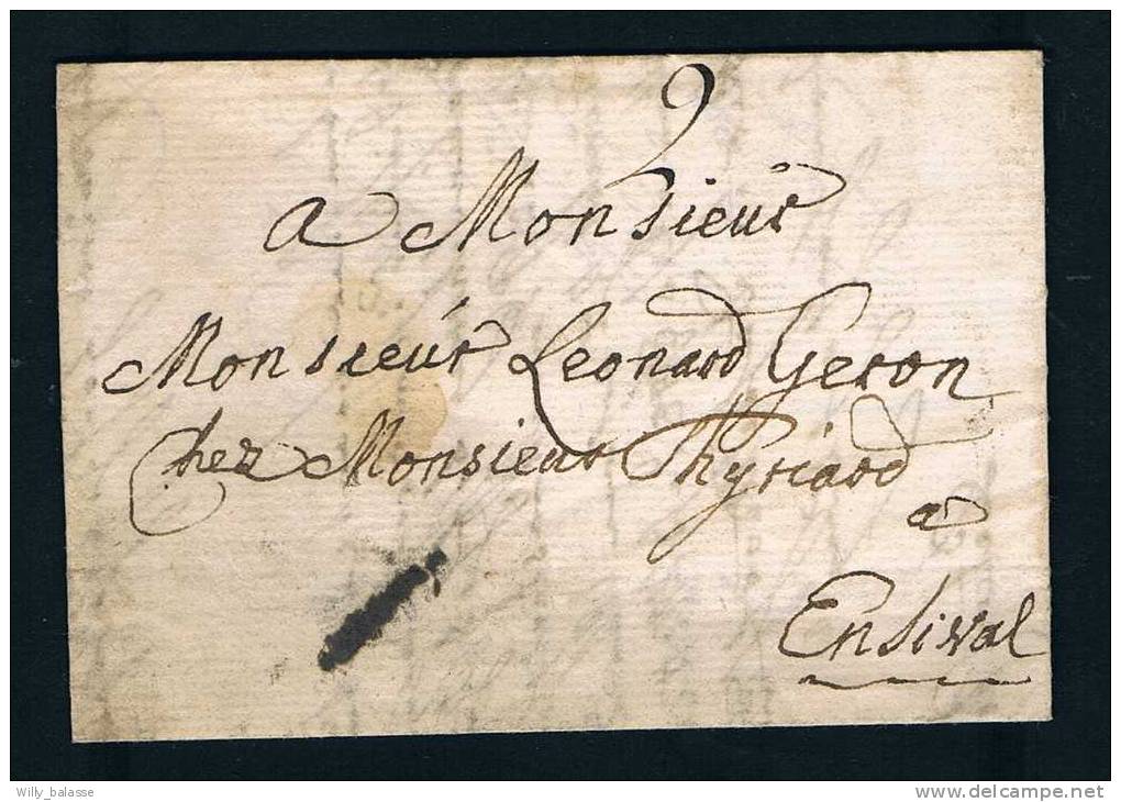 Allemagne Precurseur 1785 Lettre Datee D'Ingenbruck + Port 2 Pour Ensival - Vorphilatelie