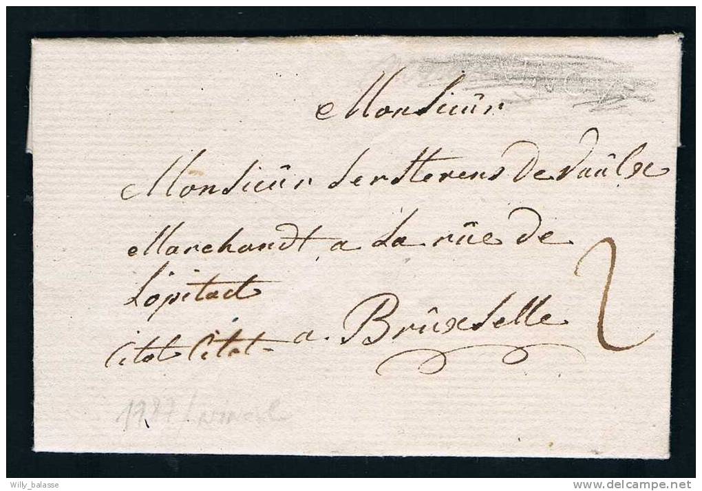 Belgique Precurseur 1787 Lettre Datee De Grandmont Avec Marque NINOVE En Creux + 2 Pour Bruxelles - 1714-1794 (Oostenrijkse Nederlanden)