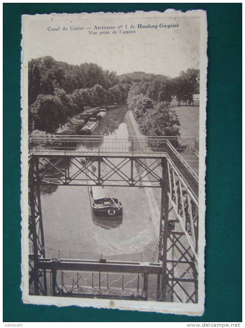 Houdeng-Gœgnies Canal Du Centre Ascenseur N° 1 Vue Prise De L'amont, Bateau Ed. Rene Falise La Louvière - La Louvière