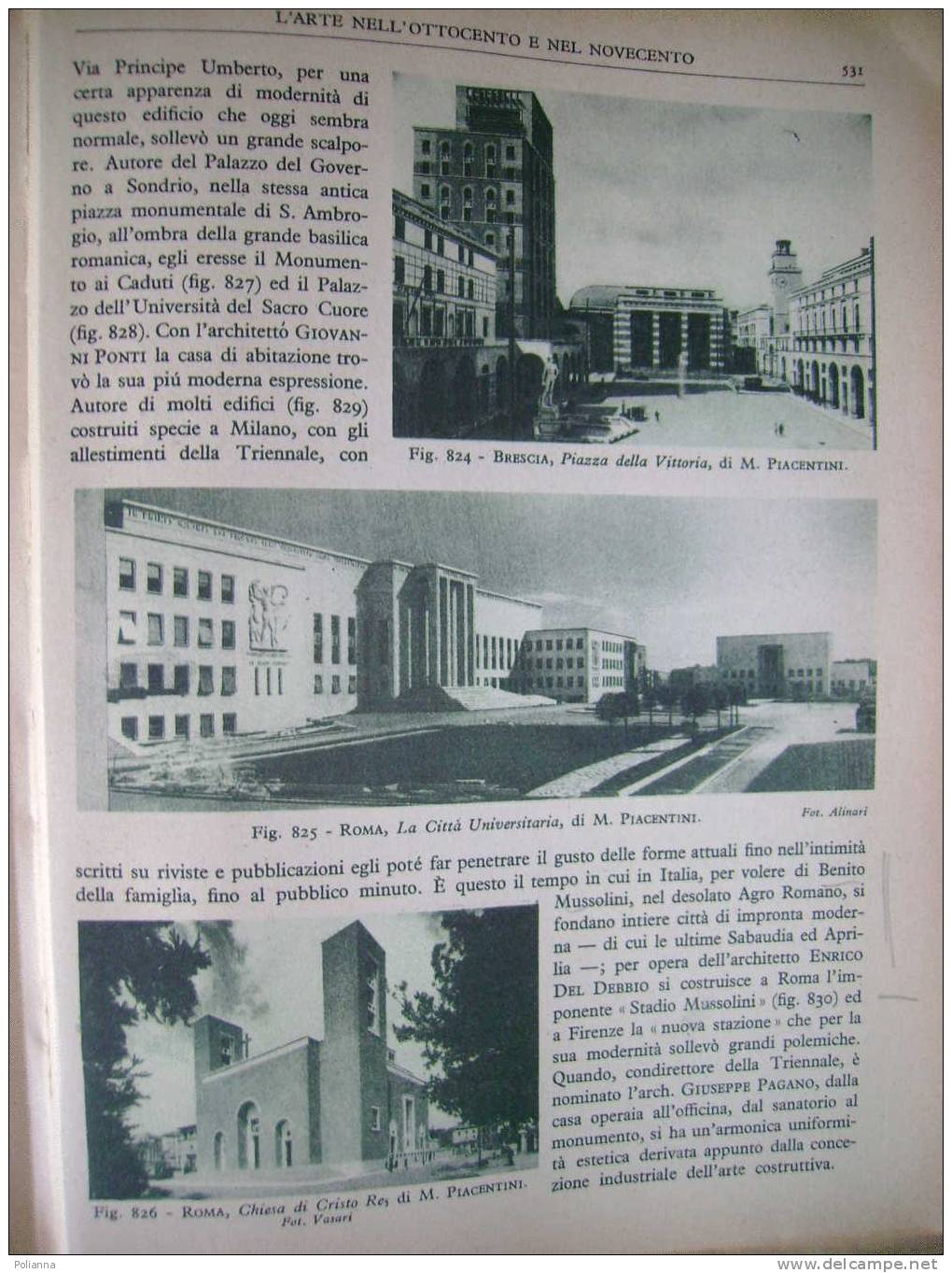 PAE/11 E. Mottini STORIA DELL'ARTE ITALIANA Mondadori 1944 - Kunst, Architektur