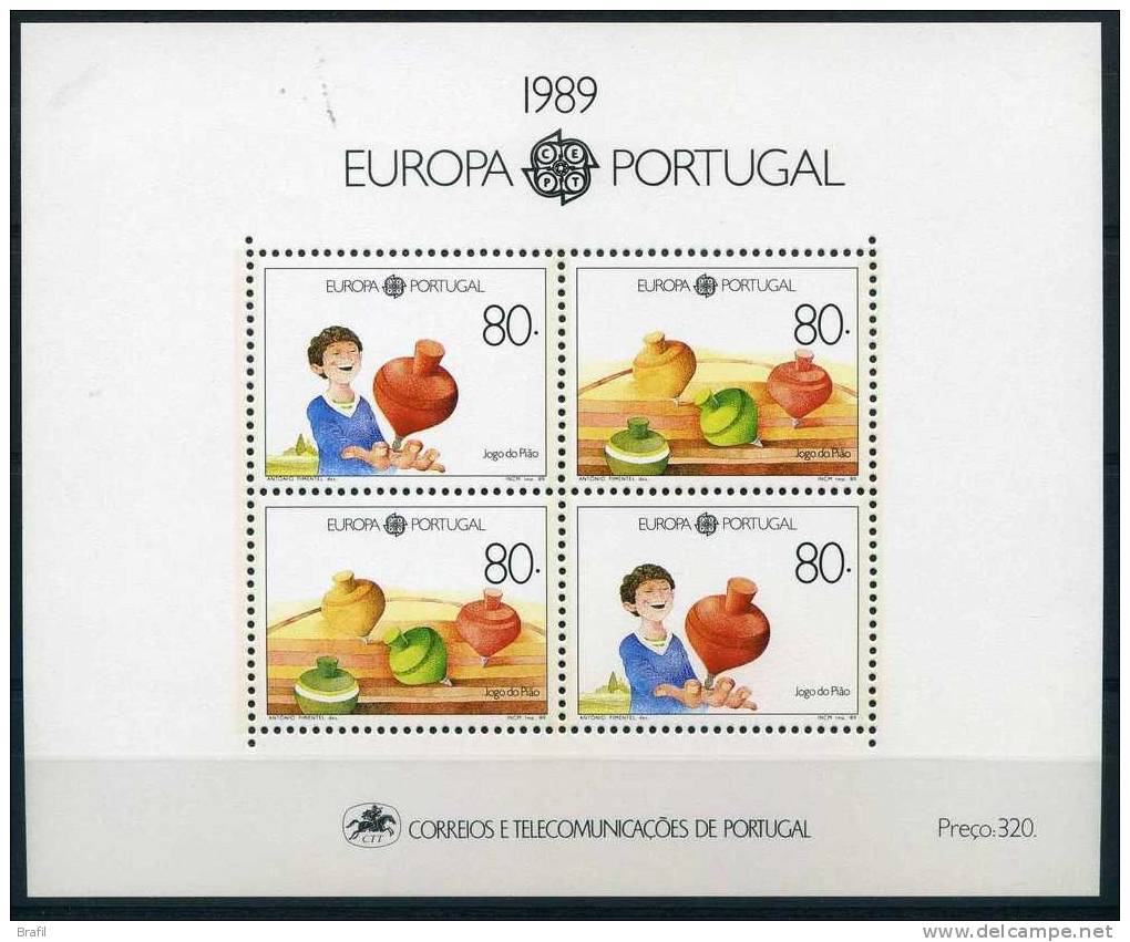 1989, Portogallo, Foglietto Europa , Serie Completa Nuova - Ungebraucht