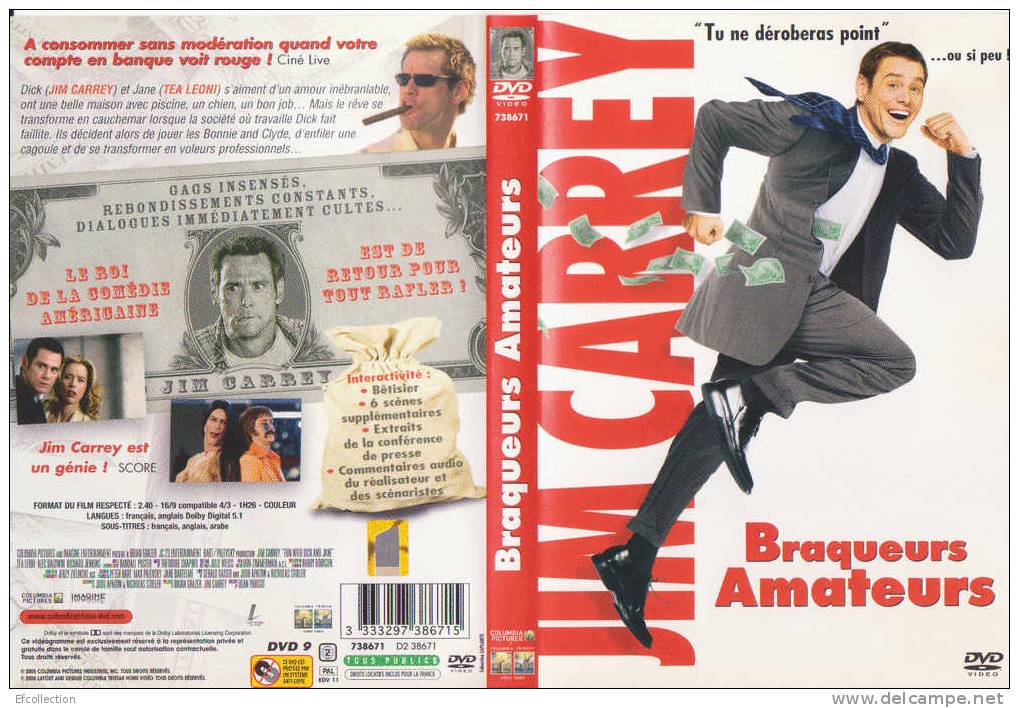 BRAQUEURS AMATEURS - TU NE DEROBERAS POINT OU SI PEU - JIM CARREY - DVD - COMEDIE - Comédie