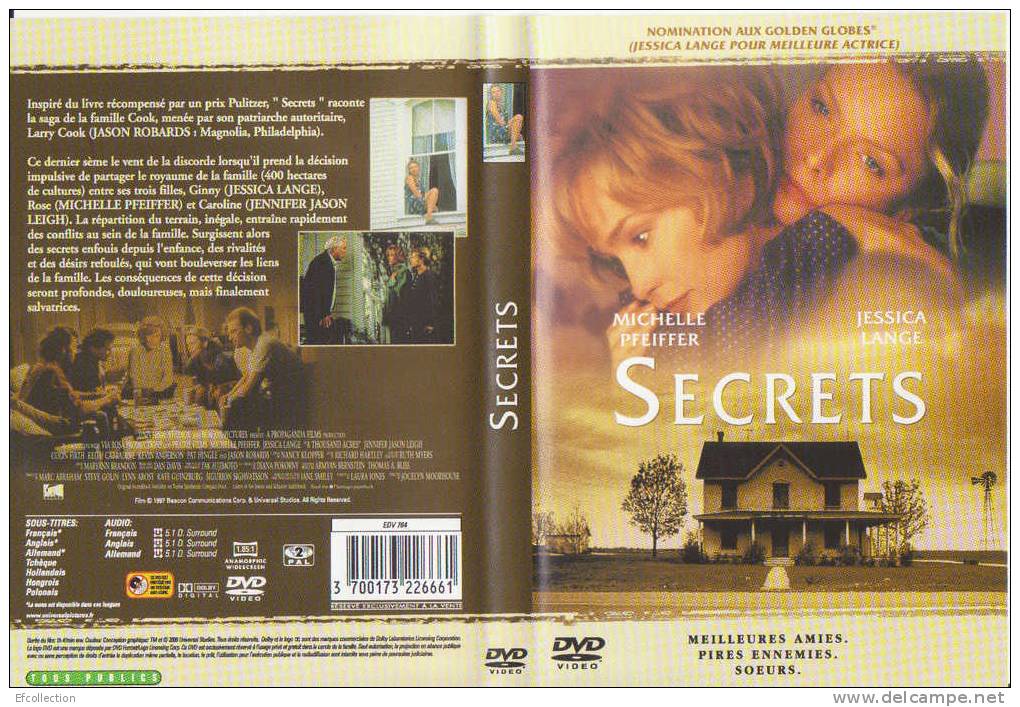 SECRETS - MICHELE PFEIFFER - JESSICA LANGE - DVD - SAGA D´UNE FAMILLE - Drama