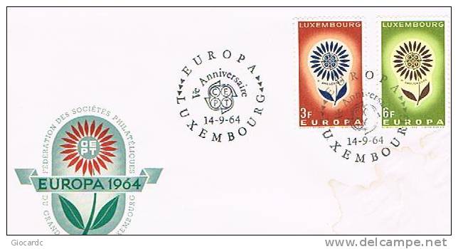 EUROPA CEPT - 1964 LUSSEMBURGO    FDC FIRST DAY COVER - 1964