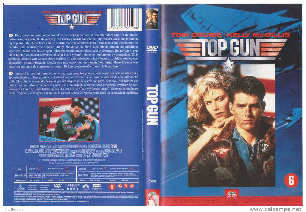 TOP GUN - PILOTES DE LA NAVY - AVIATION - AVION - TOM CRUISE - KELLY McGELLIS - DVD - ACTION - ROMANTIQUE - Action & Abenteuer