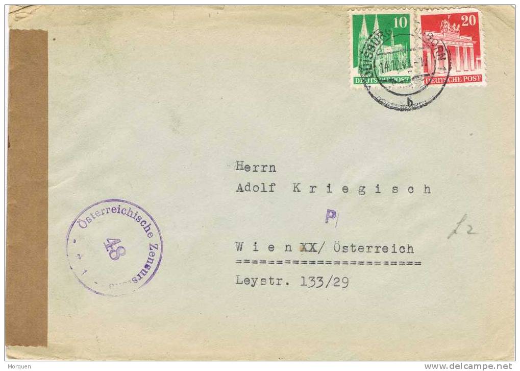 4553. Carta DUISBURG (Alemania) Zona Anglo Americana 1949. Zensur - Otros & Sin Clasificación