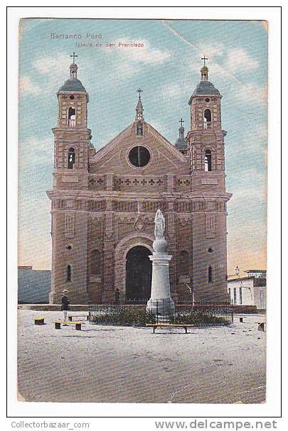 BARRANCO PERU IGLESIA DE SAN FRANCISCO CHURCH VINTAGE POSTCARD - WIN356 - Perú