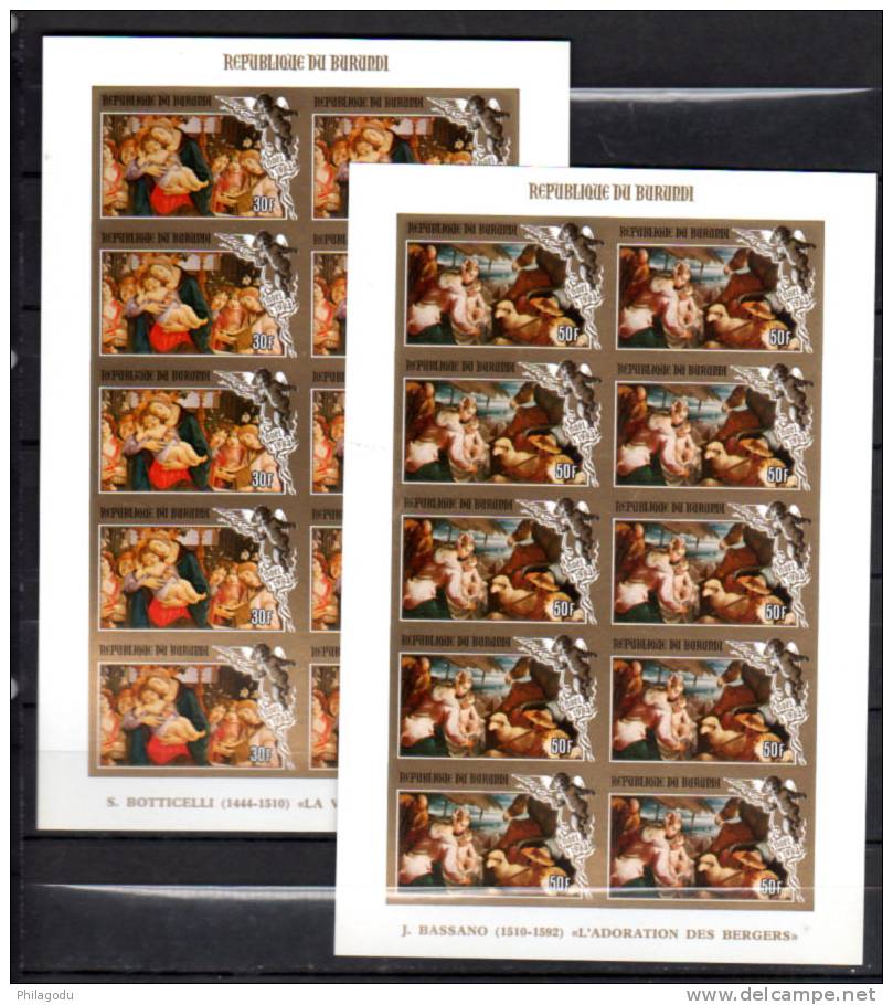 Noël I 1984, 936 / 939 ND** Mi1656 / 1659B)   Feuillets De 10, Cote 290 €, - Unused Stamps