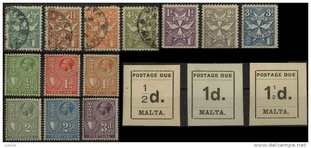 Malta - Lot Alter Marken      Ab 1924 - Malte (...-1964)