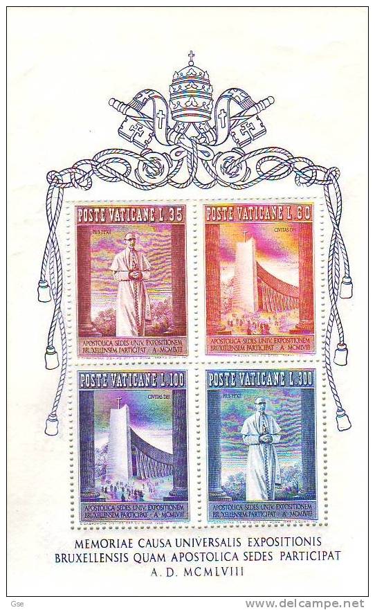 VATICANO 1958 - Sassone BF 2** -  Bruxelles - Blocs & Hojas