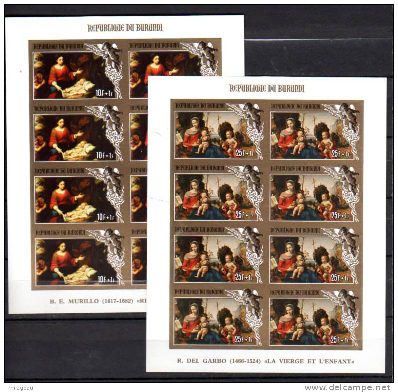 Noël II 1984, 940 / 943 ND** (Mi 1664 / 1667B)  En Feuillets De 8, Cote 232 € - Ungebraucht