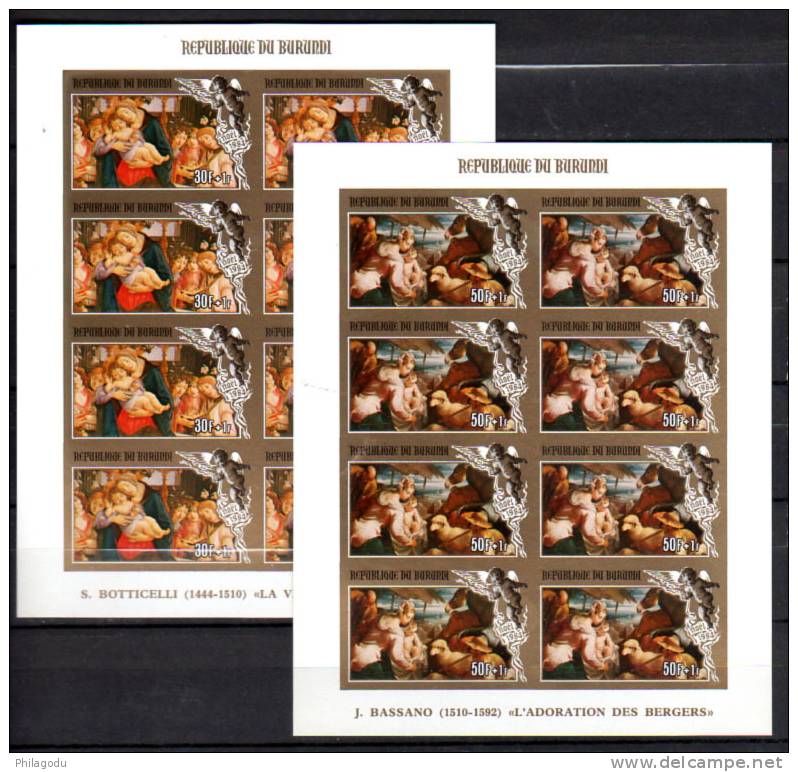 Noël II 1984, 940 / 943 ND** (Mi 1664 / 1667B)  En Feuillets De 8, Cote 232 € - Unused Stamps