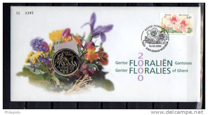 Floralies Gantoises 2000     N° 3345 Avec  Médaille Commémorative - Numisletter