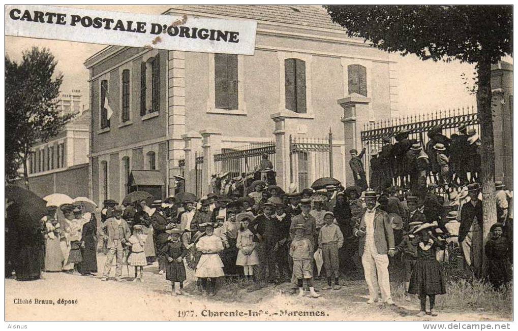 MARENNES (CHARENTE MARITIME) - ARRIVEE DES MARSOINS AU QUARTIER LE 1er JUILLET 1906 - Other & Unclassified