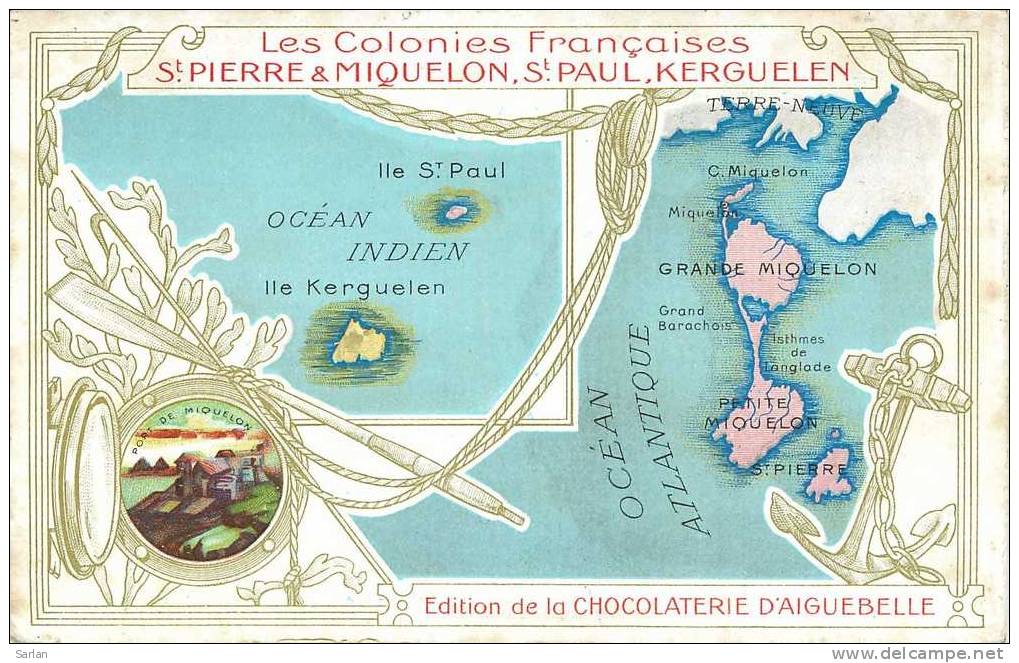 Carte Départementale Chocolaterie D´Aiguebelle , ST PIERRE ET MIQUELON , *9953 - Saint-Pierre-et-Miquelon